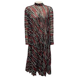 Valentino Garavani RED Valentino Black / Red Multi Star Print Sheer Chiffon Dress Black