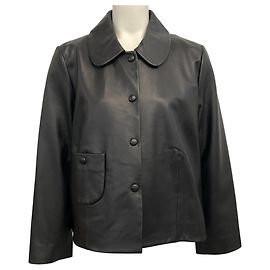 Giacca Milos in pelle nera BA&SH Nero