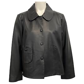 Schwarze Lederjacke Milos von BA&SH Schwarz