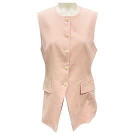 Top de linho Lois Pink Shell da Veronica Beard Rosa