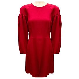 Robe Mini à Manches Bouffantes en Crêpe Stretch Magenta A.L.C. Violet