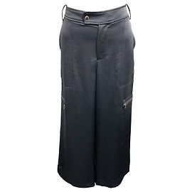 Vince Slate Blue Low Rise Satin Parachute Crop Hose Blau