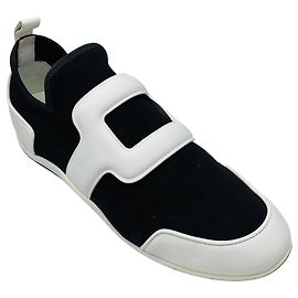 Roger Vivier Sapatilhas Slip-On em Techno e Couro Pretas / Brancas Preto
