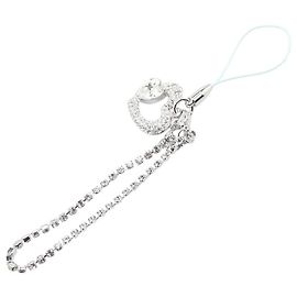 Swarovski Heart Crystal Metal Keychain Charm Silvery