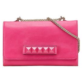 Borsa a Spalla in Pelle Rockstud Valentino Rosa