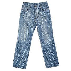 Pantalones de denim de algodón Louis Vuitton All Over Pumpkin Edición Limitada Azul