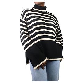 Totême Schwarz gestreifter Rollkragenpullover - Größe M Schwarz