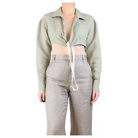 Jacquemus Top corto in lino verde - taglia UK 8 Altro