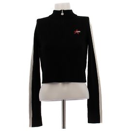 Perfect Moment Schwarz-weißer Zip-Top Schwarz