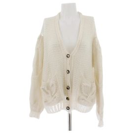 Loewe Cardigan canelado branco em mohair Branco