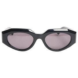 Bottega Veneta Gafas de sol ovaladas de acetato negro Negro