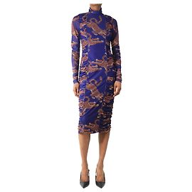 Farm Rio Blue printed mesh midi dress - size S Blue