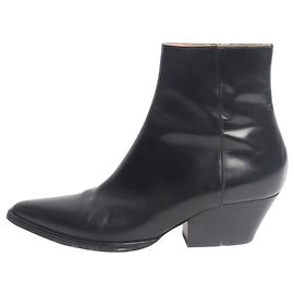 Sergio Rossi Black leather ankle boots - size EU 39 (UK 6) Black