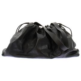 Cos Schwarze Lederhandtasche Schwarz