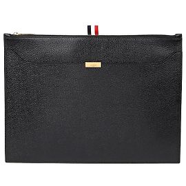 Thom Browne RWB Tab Double Pocket Medium Clutch Black