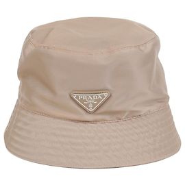 Prada Size Saffiano Logo Bucket Hat Brown