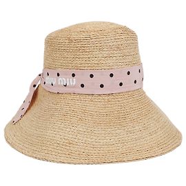 Miu Miu Raffia Bucket Hat Size Brown