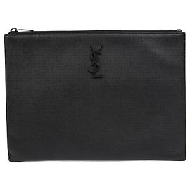 Saint Laurent Monogram Tablet Pouch Black