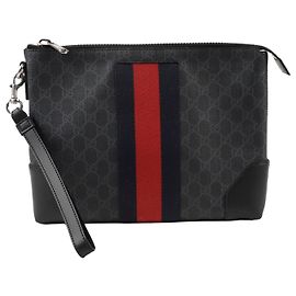 Gucci Clutch com alça Web Preto