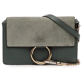 Chloé Borsa a Tracolla Faye Piccola in Pelle Scamosciata e Vitello Blu Blu Blu chiaro