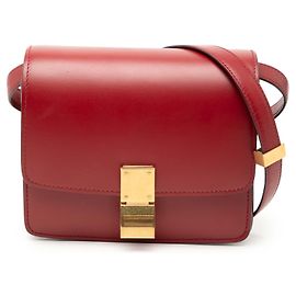 Céline Celine Rosso Piccola Borsa in Pelle di Vitello Classica Rosso