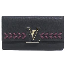 Louis Vuitton Taurillon Capucines Bi-Fold Wallet Black