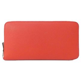 Billetera de seda EQUATEUR Hermès Dorado Naranja