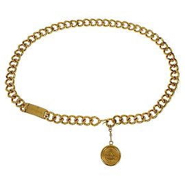 Chanel Vintage Medallion Chain Belt Metal Golden