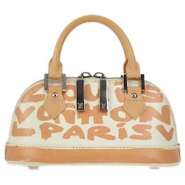 Bolsa Louis Vuitton Alma Edição Limitada Graffiti Couro Horizontal Bege