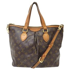 BAG TOTE LOUIS VUITTON PALERMO PM M40145 IN CANVAS MONOGRAM Marrone