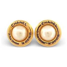 ORECCHINI VINTAGE LOGO CC CHANEL & PERLE DI CASTELLANE 1986 D'oro