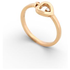 BAGUE FRED PRETTY WOMAN MINI MODELE 4B0971 T55 OR ROSE 18K 1 DIAMANT RING Doré