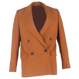 Blazer croisé avec poches en polyester marron d'Acne Studios Marron Rouge