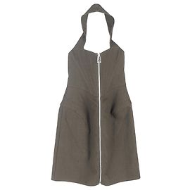 Robe Mini à Col Halter Bottega Veneta en Lin Olive Vert Vert olive
