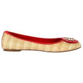 Sapatilhas Reva Tory Burch em palha bege Bege