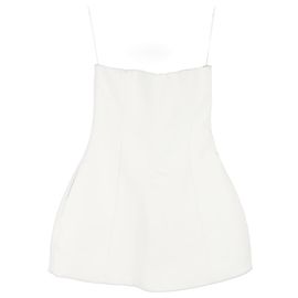 Robe Mini Sans Manches Khaite en Polyester Blanc Blanc Écru
