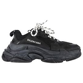 Balenciaga Triple S Sneakers aus schwarzem Polyester Schwarz