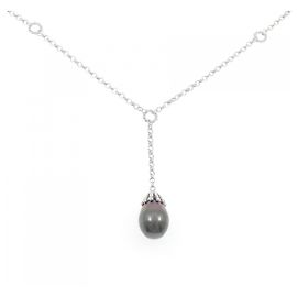 Collar Tasaki de Perla Negra Au750 Negro