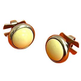 Hermès Eclipse Metal Earrings Silvery Metallic