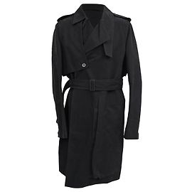 Abrigo trench con cinturón Rick Owens en algodón negro Negro