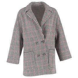 Blazer oversized em lã multicolorida com estampa pied-de-poule RED Valentino Multicor