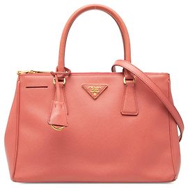 Bolsa Prada Small Saffiano Lux Galleria com zíper duplo Rosa