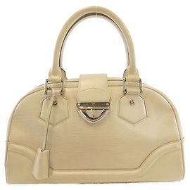 Sac Bowling Montaigne en Cuir Epi Louis Vuitton Blanc