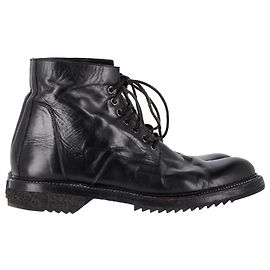 Botas de tornozelo com cadarço Rick Owens em couro preto Preto