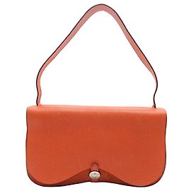 Bolsa Colorado Mm em Vache Liege e Toile Hermès Laranja