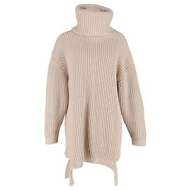 Pull en maille à col roulé Balenciaga en coton beige Beige