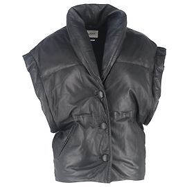 Isabel Marant Etoile Colete acolchoado Keyson em couro preto da Isabel Marant Étoile Preto