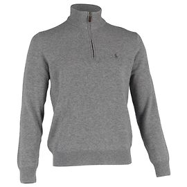 Pull en laine gris avec logo brodé Polo Ralph Lauren, à demi-zip Gris
