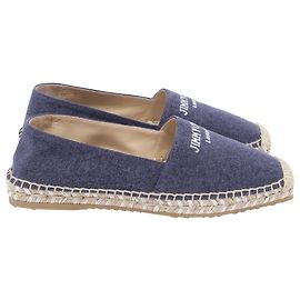 Espadrilles con logo bordado Jimmy Choo en algodón azul marino Azul Azul marino