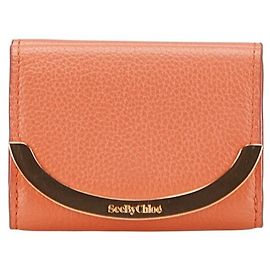 Chloé See by Chloe Leather Trifold Wallet Orange